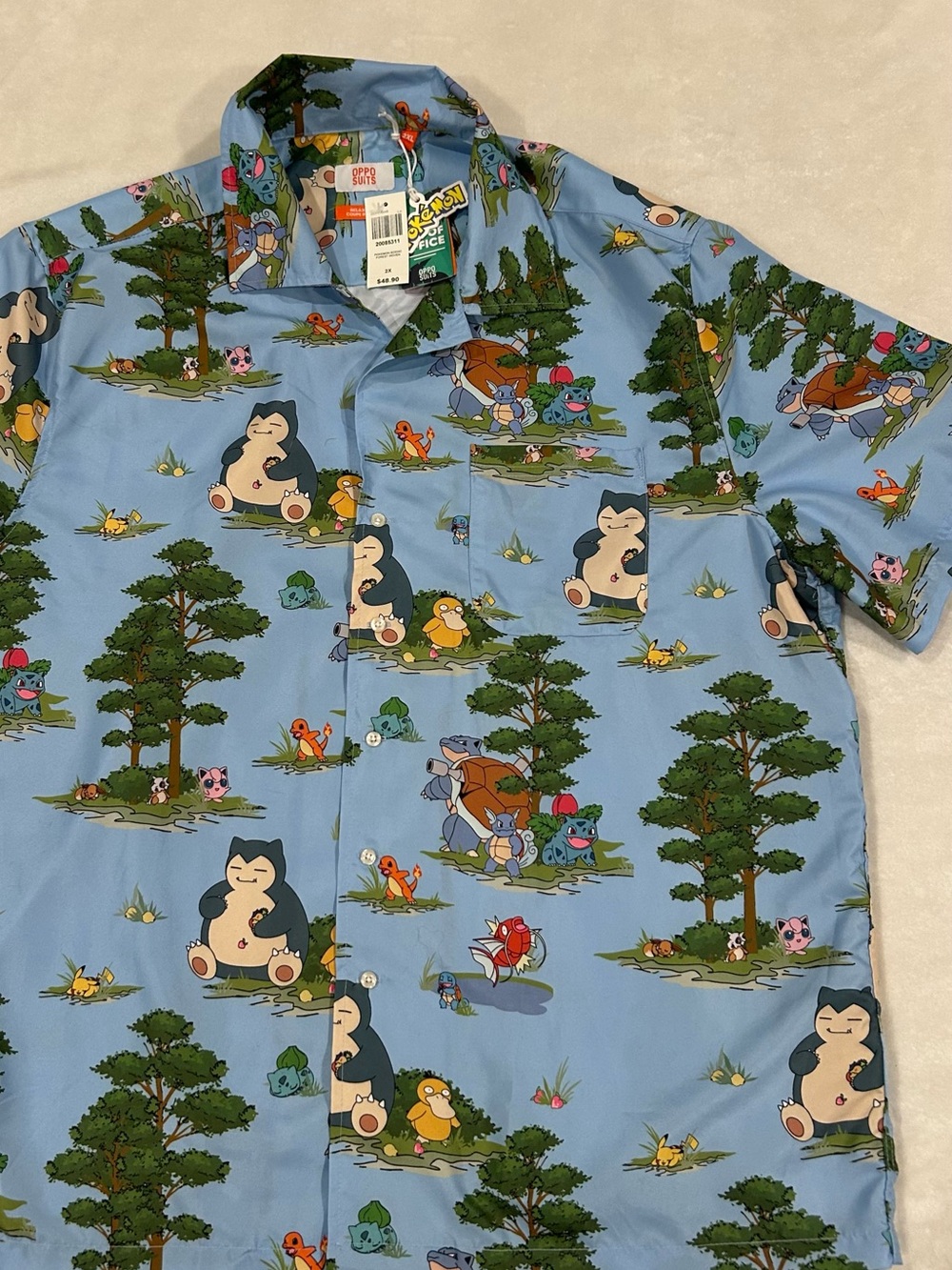 OppoSuits Pokémon shirt Forest Allover Print Woven BoxLunch men’s 2XL NWT new